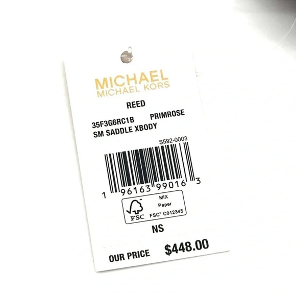 Michael Kors Small Reed Leather Saddle Crossbody Bag Brown/Pink (NWT) - Picture 12 of 12